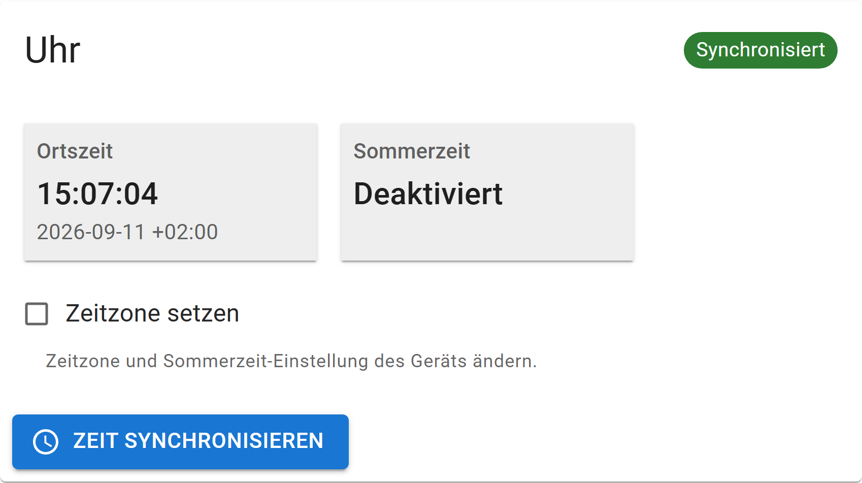 Uhrkarte