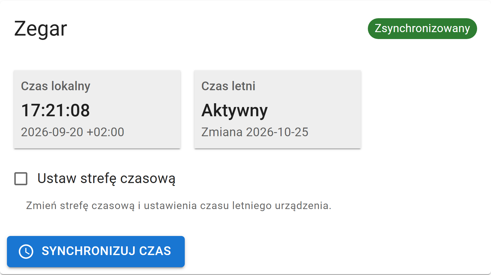Karta zegara