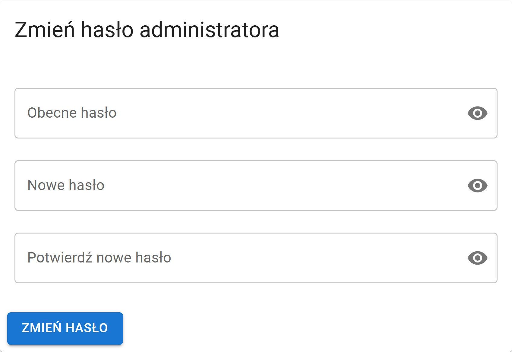 Karta zmiany hasła