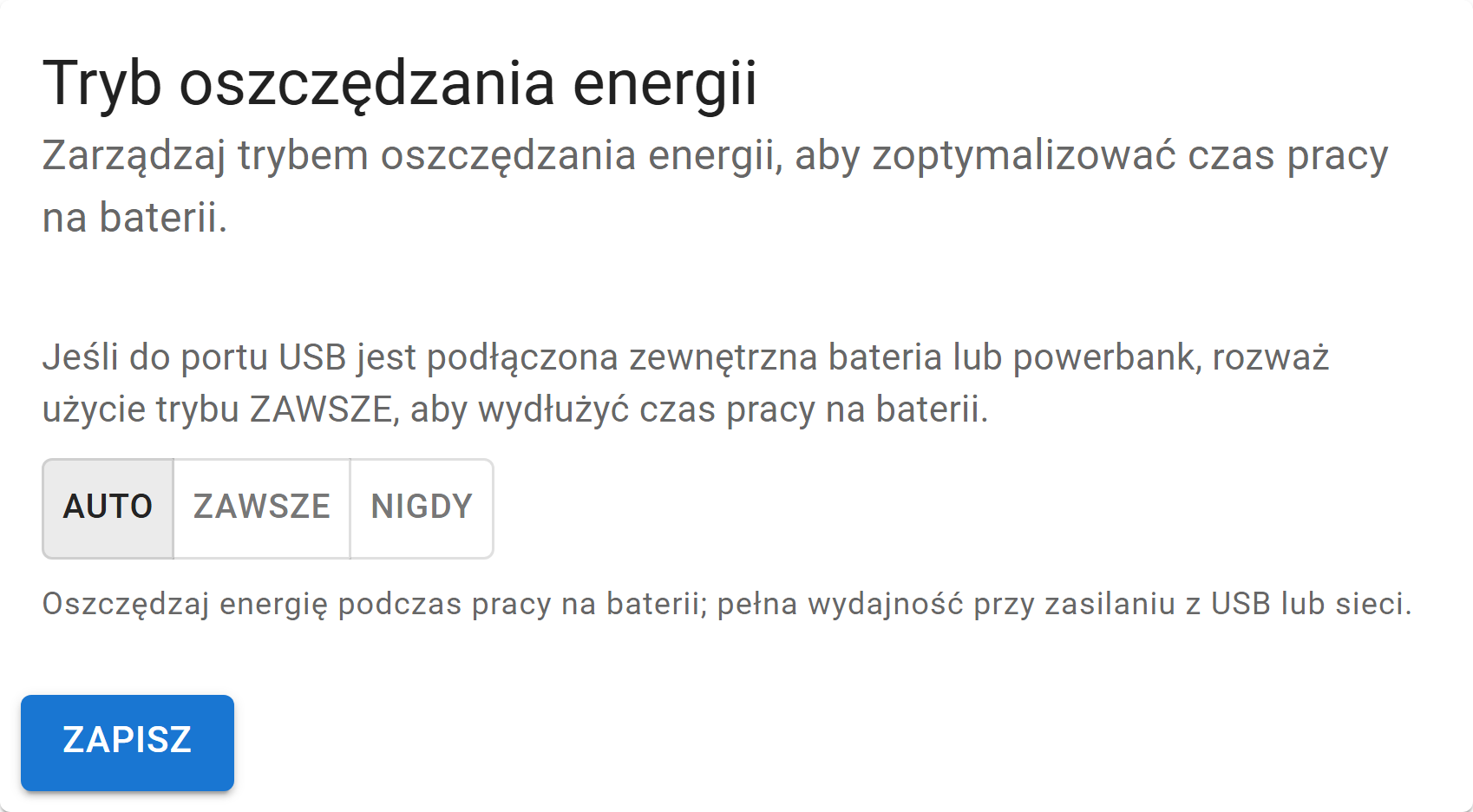 Karta oszczędzania energii