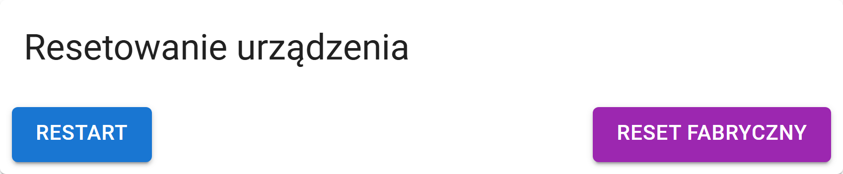 Karta resetowania urządzenia