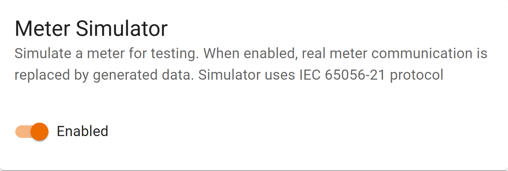 Meter simulator card
